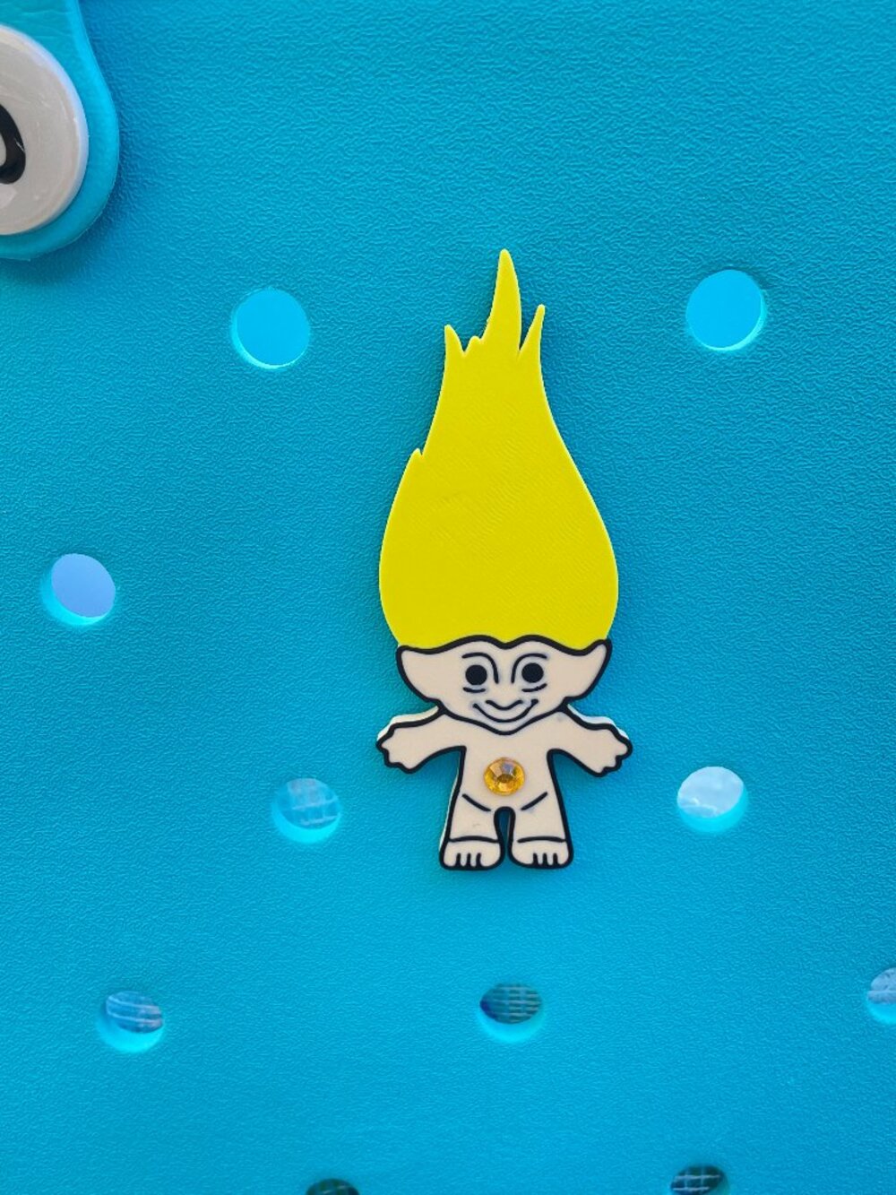 Retro Troll Bogg Charm-70's Themed Bogg Charm-Yellow Troll Charm-New!